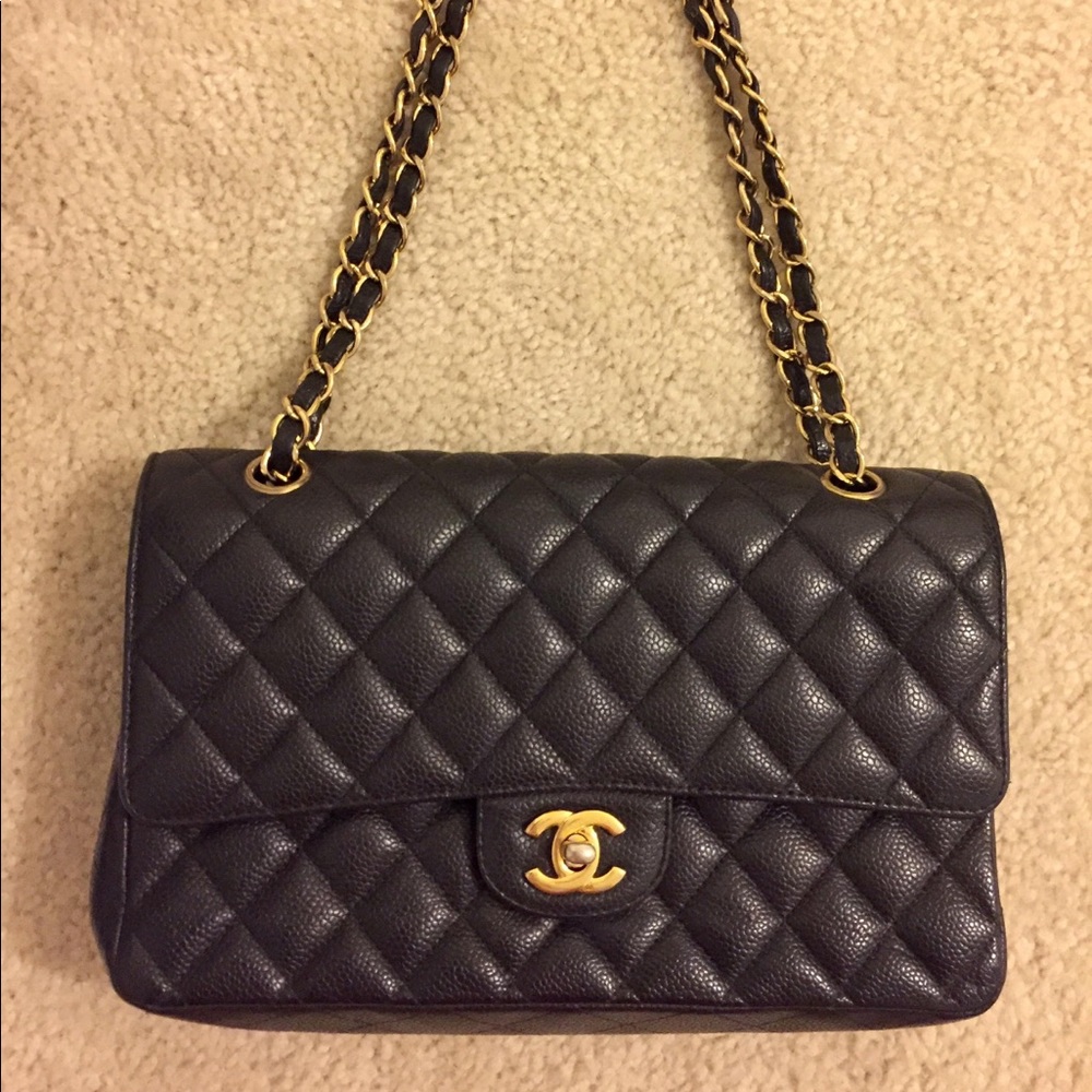 100% Authentic Chanel Medium Flap Black Caviar